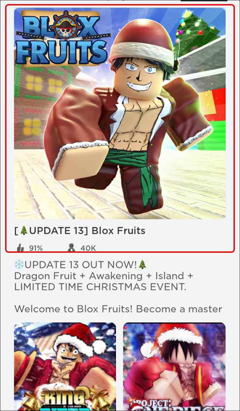 Đầu tiên mở game Roblox và chọn Blox Fruit